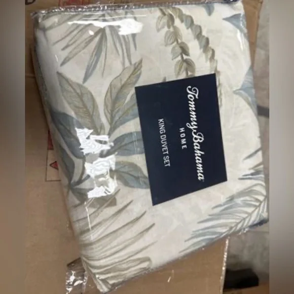 Tommy Bahama Bakers Bluff Blue Cotton Reversible Duvet Cover Set Full - … - Picture 9 of 9